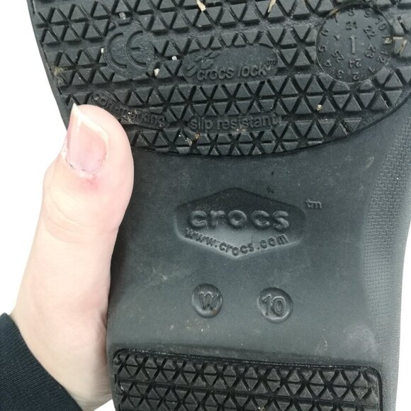 Crocs Neria Pro II Tie Dye Work Clogs Size 10 Womens Dual Comfort Black Pink - Picture 8 of 10